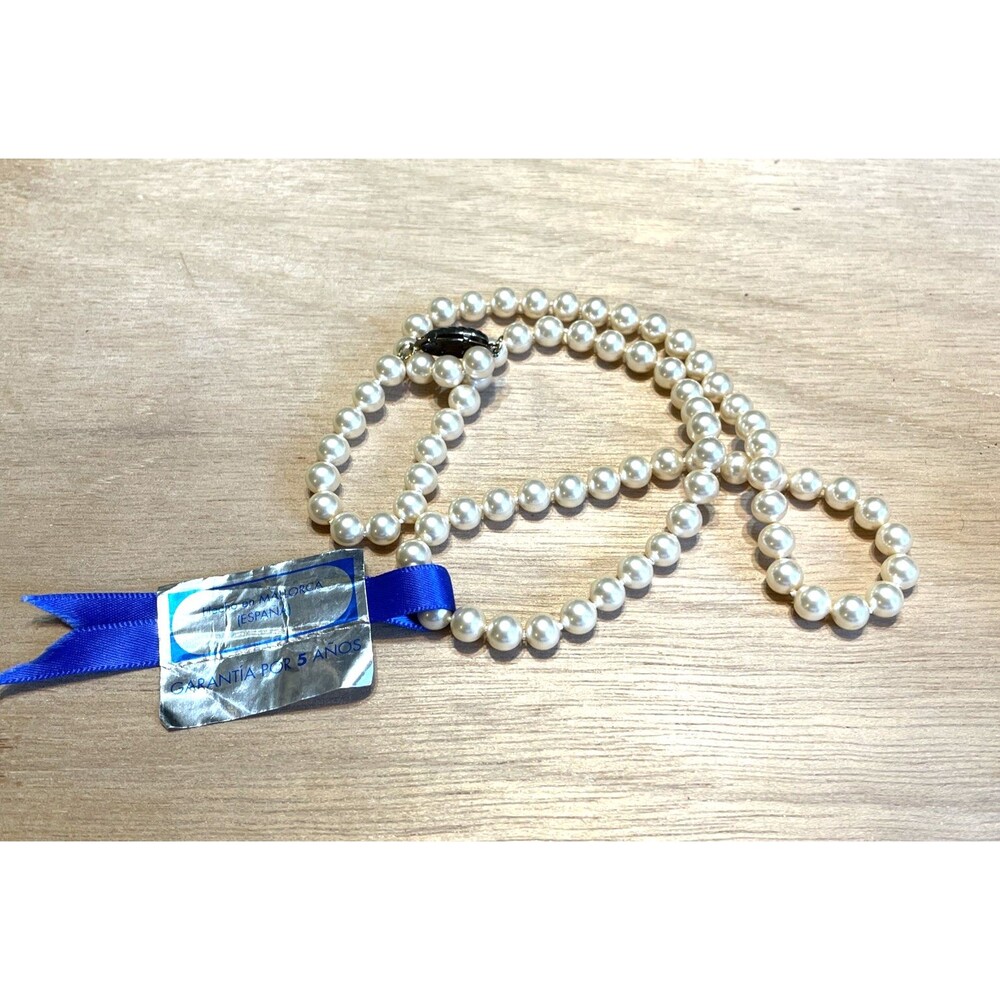 Capricho Mallorca Spain Pearl Necklace 24” 7MM Classic Jewelry - Picture 2 of 9